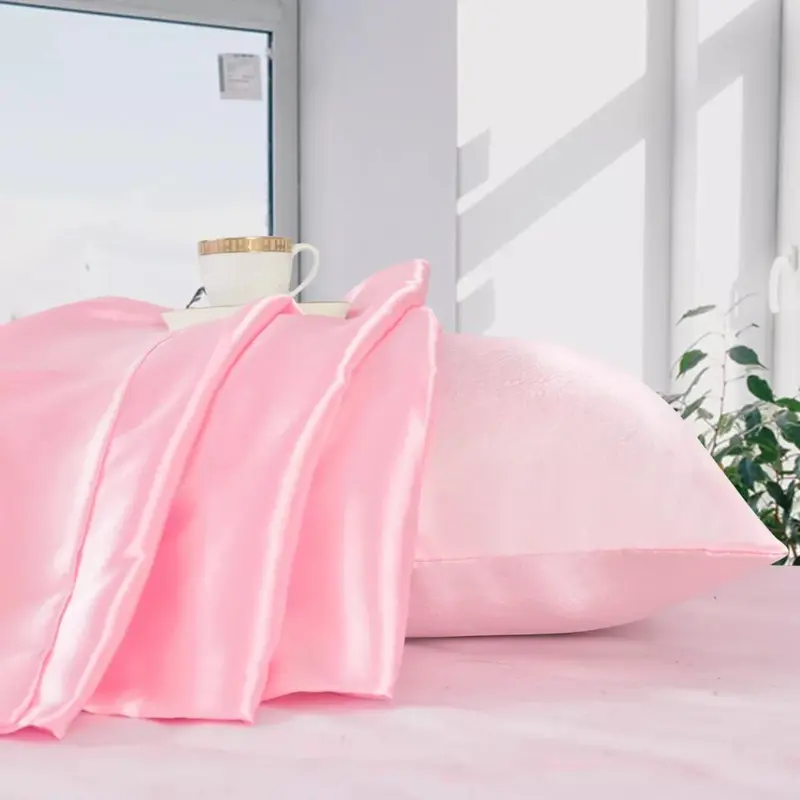 Soft 100% Mulberry Satin Silk Pillowcase For Hair Pillow Covers Queen Standard 4