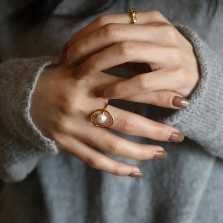 Natural Baroque Pearl Ring (S925) 7