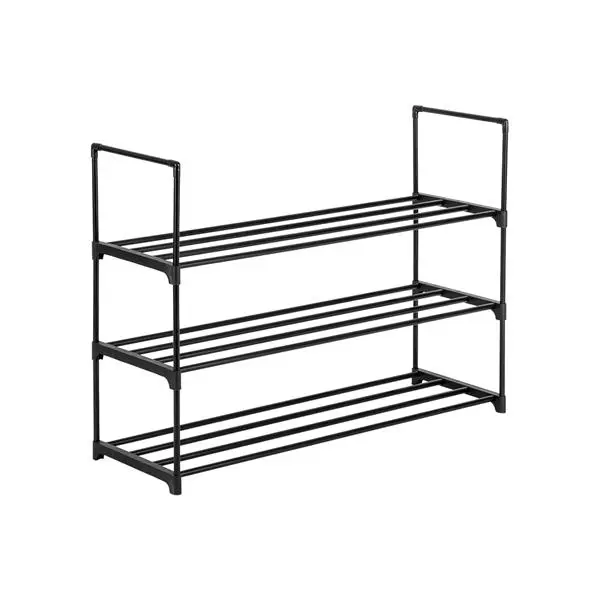 3 Tiers Shoe Rack Shoe Tower Shelf Storage Organizer Closet Black Color