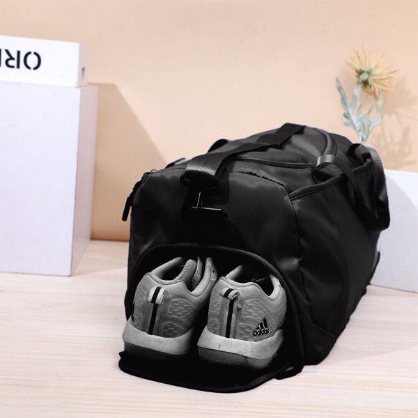 Large Black Sport Gym Tote Duffle Bag for Travel and Work 6