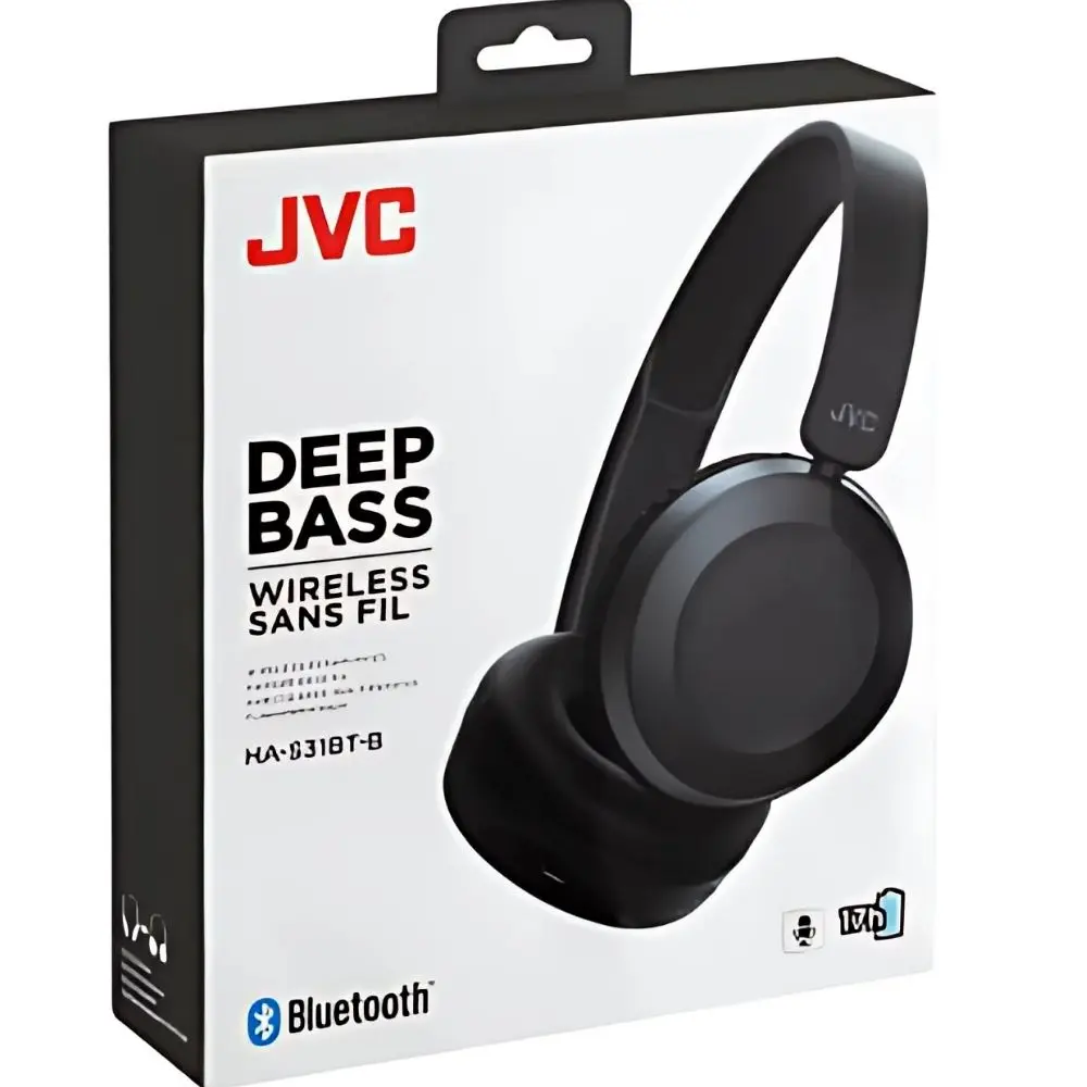 JVC Deep Bass Bluetooth Headphones - Black Audio Foldable wireless headset