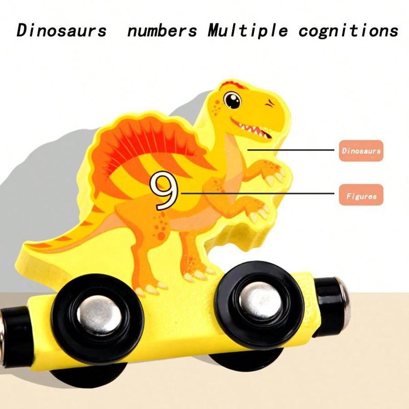 Dinosaur Train Toy, 1 Set Number Train Montessori Toy for Toddlers, Block Assembly Toy for Birthday, Birthday Gifts for Kids 1 year old girl toys early educational baby development 9