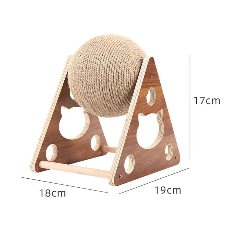 Livingandhome 360-degree Rotatable Cat Scratching Ball Natural Sisal Board Scratcher Pet Toy - Furniture Protection & Claw Grinding 2