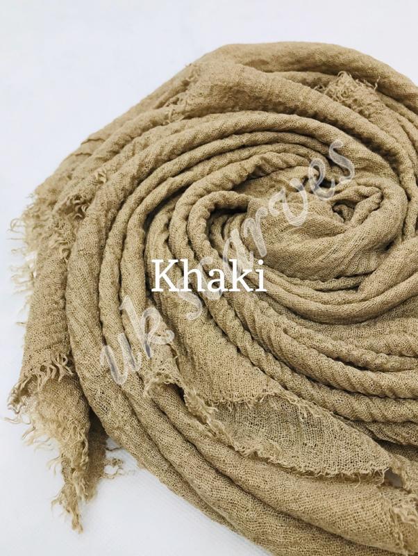 CRIMP CRINKLE HIJABS Scarf Ladies Plain Maxi Headscarf Crimp Scarves Shawl Ruffle 2
