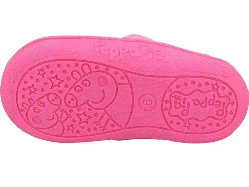 PEPPA PIG GIRLS OFFICIAL PINK EASY CLOSE NOVELTY SLIPPERS HARD SOLE UK SIZE 5-10 4