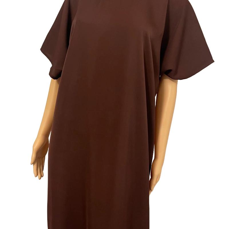 Nida Slip Dress Short Sleeved Abaya White/Brown/Black 2