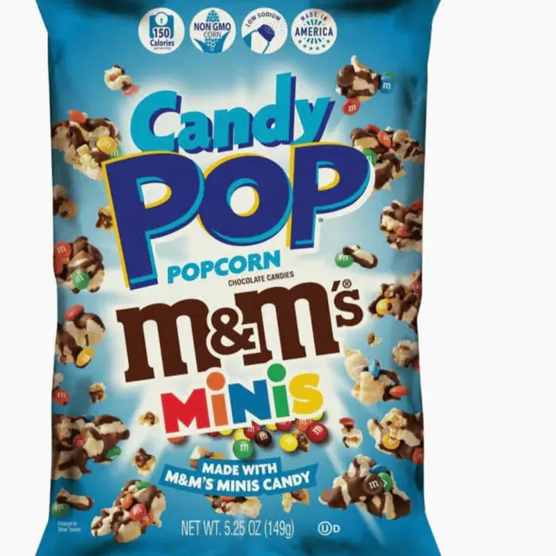 USA Popcorn Oreo, Twix or M&M’s, snickers or peanut butter & jelly flavours - Crispy Snack - 149g 3