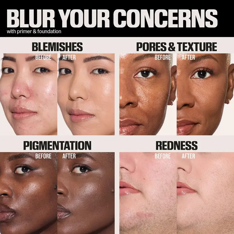 HUDA BEAUTY Easy Blur Foundation with Niacinamide-Lightweight Concealer for Flawless Makeup, 12-Hours Wear & Setting Powder (30ml)   Smoothing Cosmetic 2