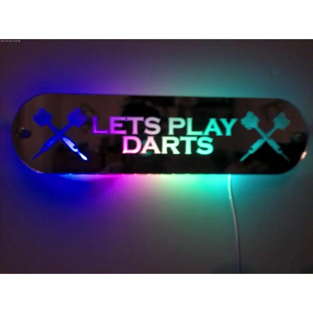 Personalised Light Up Mirror - Darts Motif