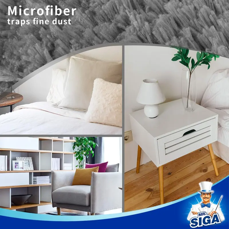 Microfiber Duster, Washable Duster for Cleaning Grey 4