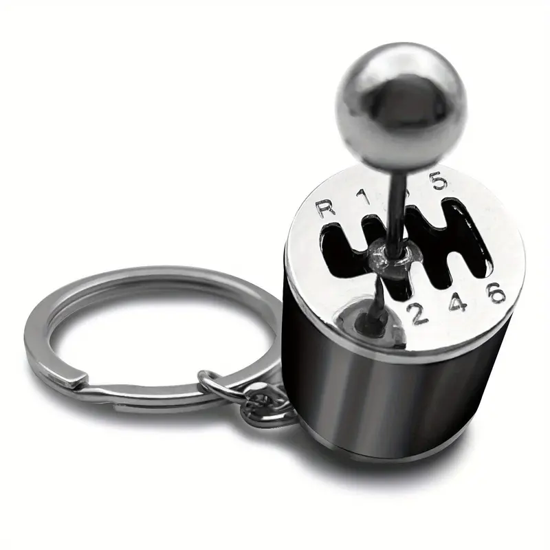 2PCS Crafted Gearbox Shifter Keychain Mini Car Shift Stick Replica, Fashionable Keyring Charm for Auto Enthusiasts, Cool and Durable Accessories in Black 2