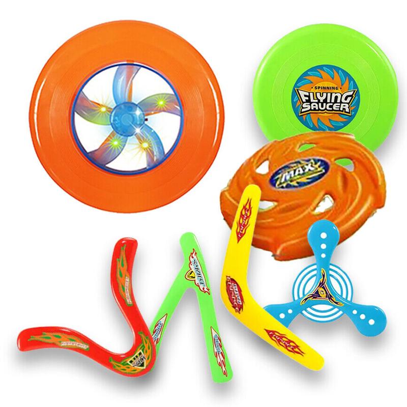 COO11 Light up Frisbee (7pcs) Kids LED Flying Disc and Boomerang For Outdoor Games Toy (Jumbo Pack 7 in 1) 1