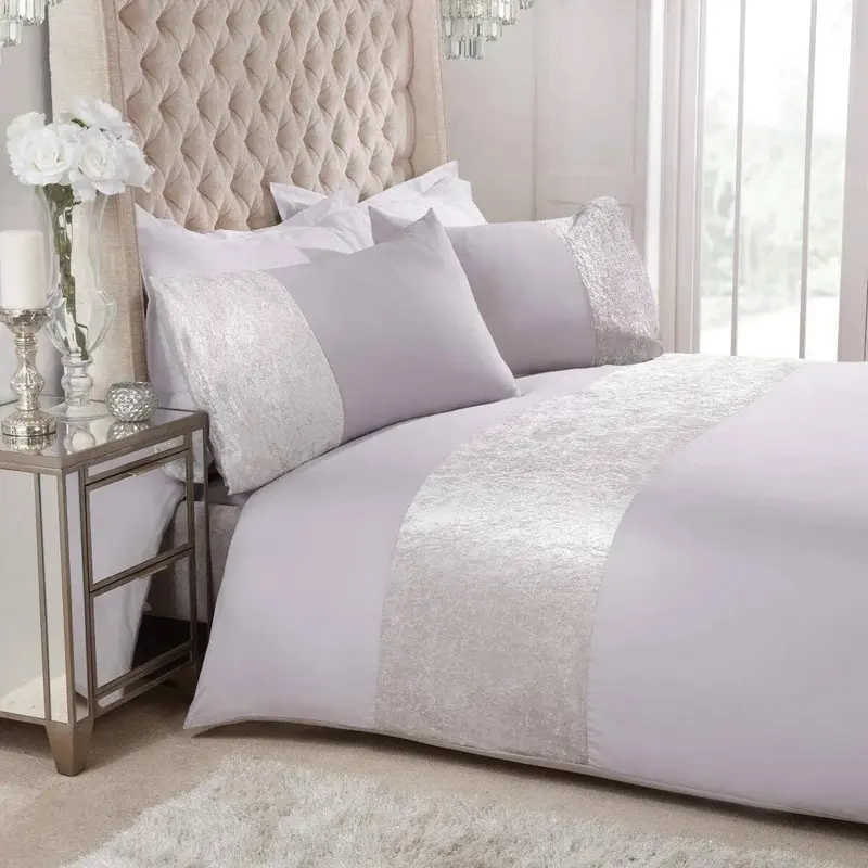 Sleepdown Essential santin panel duvet set white 6