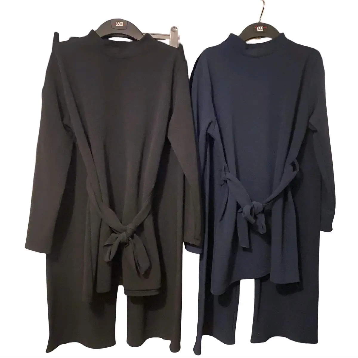 Womens two piece Matching Fine Ribbed Co-ord Co Ord set belted Adjustable with long sleeve Modest Fashion Comfort Womenswear