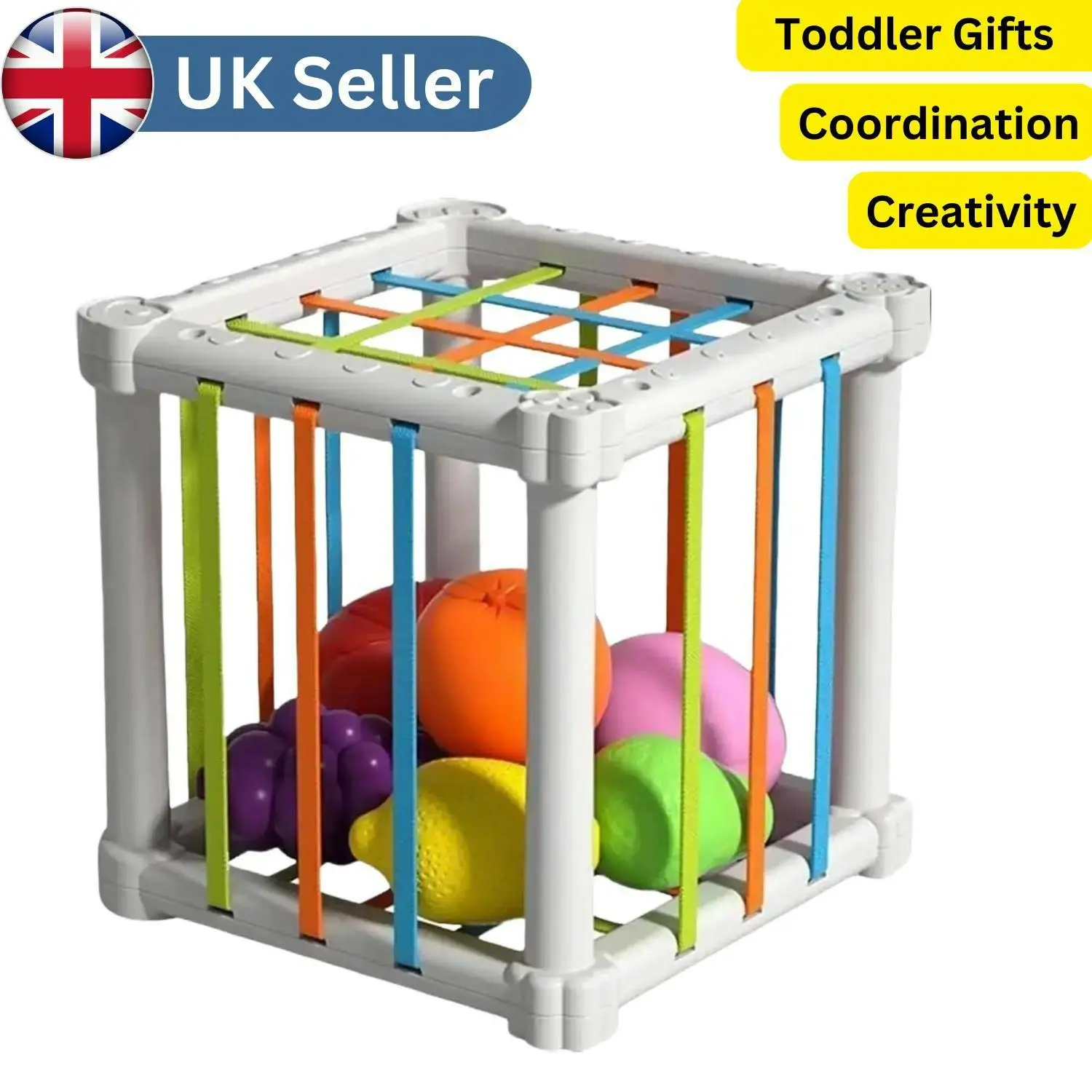 1pc Montessori Toys Sorter Colorful Cube And 6 Pcs Fruit Shape | Developmental Early Educational  Learning Toys For Girls Boys Easter Gifts, Baby Toys | Random Color