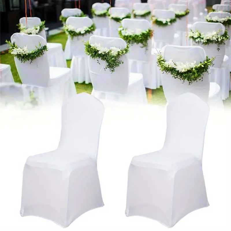 LARS360 Universal Chair Covers Spandex Stretch Chair Covers Removable Washable Swing Chair Covers for Weddings and Events Festive Decoration White - Pack of 50/100 0