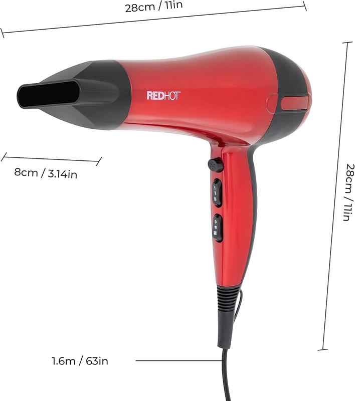 2200W Professional Hair Dryer/Removeable Nozzle / 3 Heat Settings, 2 Speed Settings 4