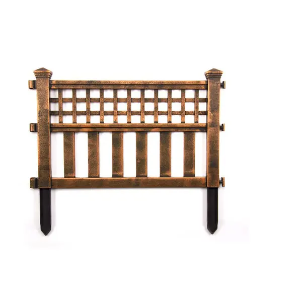 Elegant Bronze Fence Panels - Pack of 4 for Instant Garden Style & Edging 1