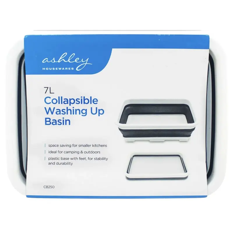 7L ASHLEY COLLAPSIBLE WASHING UP BASIN SPACE SAVER IDEAL FOR CAMPING & OUTDOOR Kitchen Utensils 0