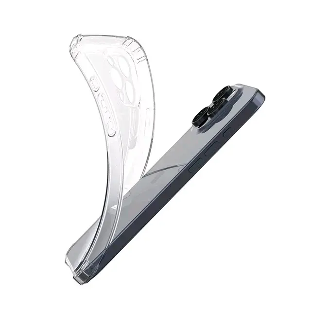 Shockproof Transparent Full Cover Phone Case (1 Count), Decorative Phone Protector Cover, Phone Accessory Compatible With iPhone 15 , 15 pro and 15 pro max Accessories Protection Silicon Silicone Durable Protective Cellphone Casing Smartphone 4