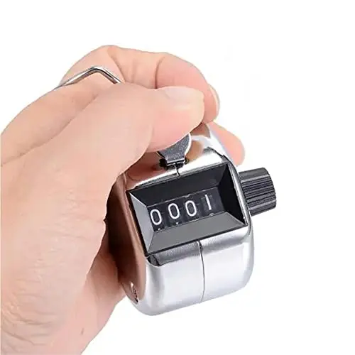 Tally Counters Clickers 4-digit Lap Counter Manual Clicker Counters Hand Held Counter Clicker for Coaching, Golf Scoring, Knitting Row Count 0