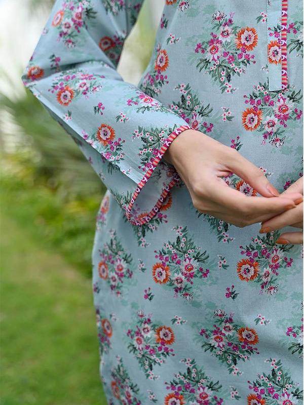 Waniya BLUE STROBE  Stitched 2 pcs Lawn Ladies suit 3