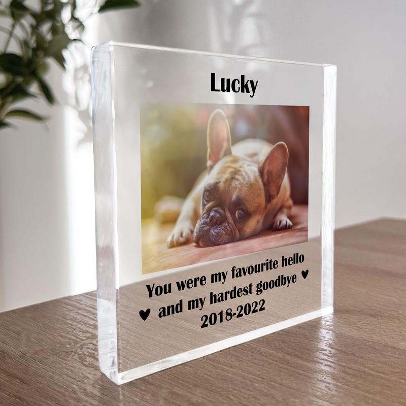 Personalised Pet Photo Block Gift Dog Puppy Memorial Gift 1