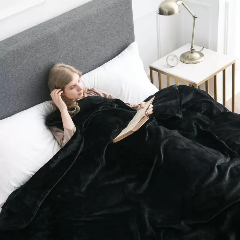 Large Faux Fur Warm Fleece Throw Over Soft Sofa Bed Mink Blanket Double & King 2