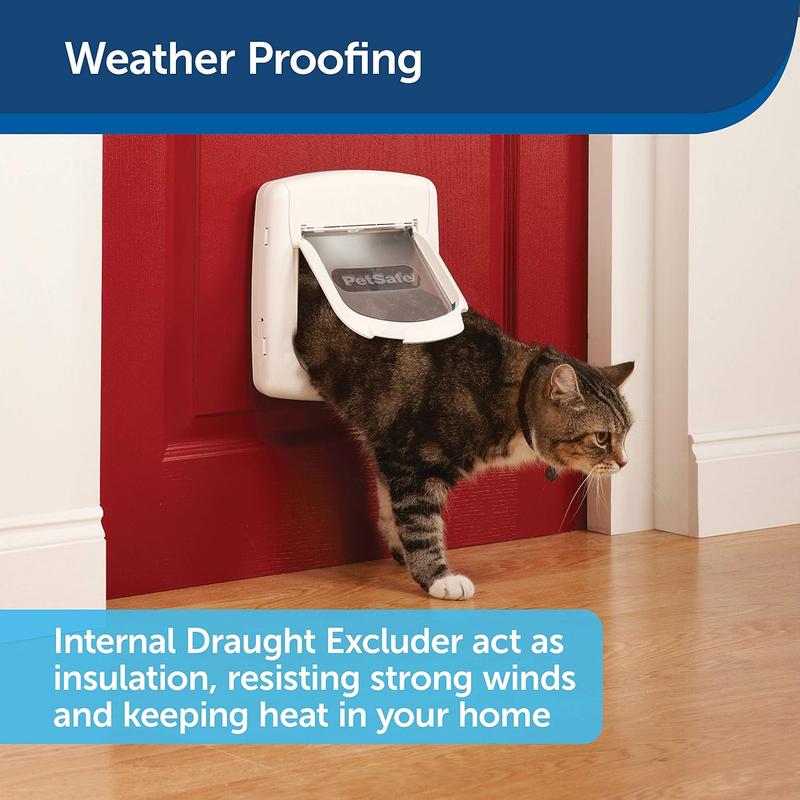 PetSafe, Deluxe Magnetic Cat Flap, Selective Entry, 4 Way Locking, White 3