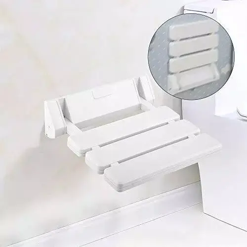 Foldable Shower Seat Folding Stool Wall-Mounted For Bathroom Hospital Locker 2