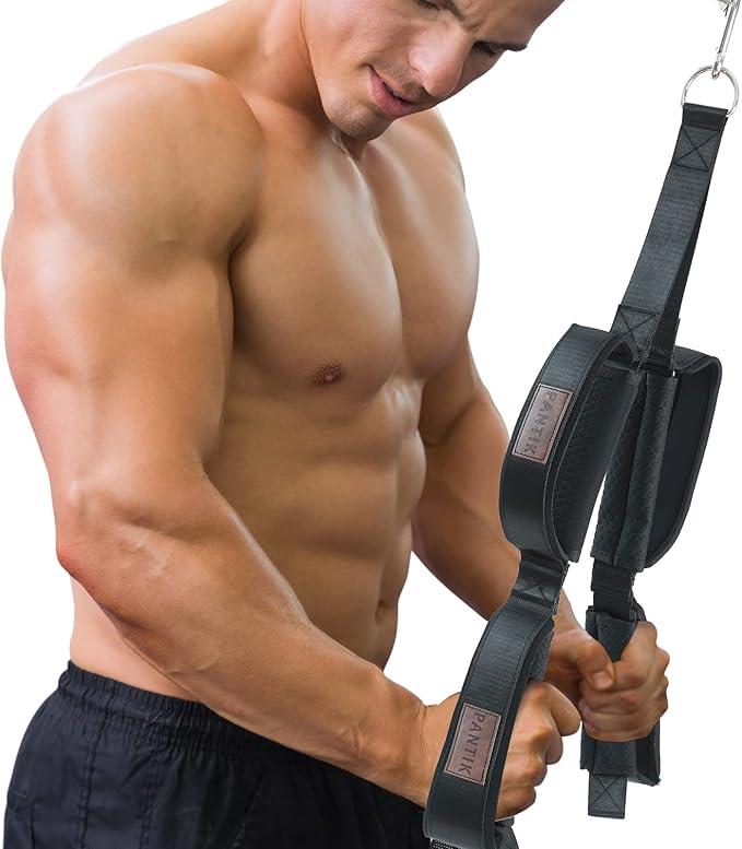 Product Introduction of Triceps Rope Gym Cable Machine Attachments with Carabiner Anti-Slip Long Triceps Strap 2 Loops Neoprene Handles Pulldown Rope for Pushdowns Face Pulls Crunches Overhead Extensions Biceps Curl 3