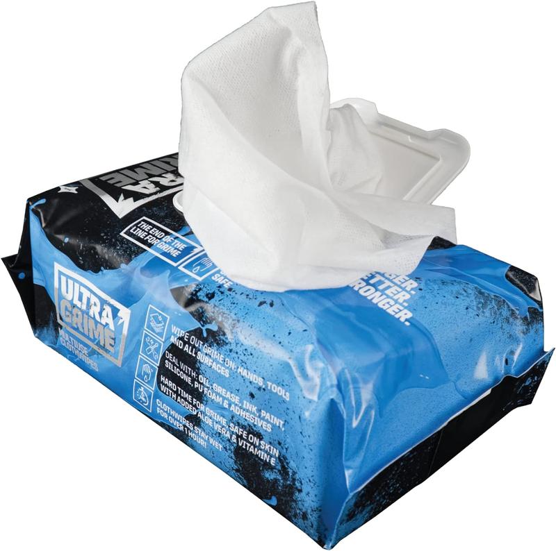 PRO Multiuse Cleaning Wet Wipes - Big Professional Disposable Wipes - Tougher Multi-Purpose Heavy-Duty Grime Cleaning Cloths (100 Thick Large Wipes) 2