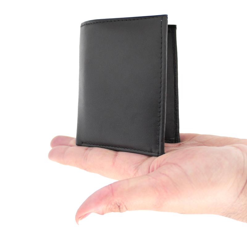 RAS Men's Soft Smooth Genuine Leather RFID Blocking Wallet Multi Card Holder Purse Black 7