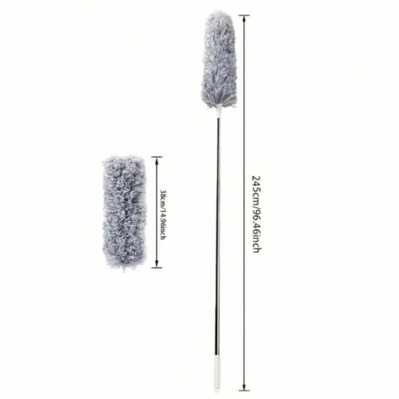 4 Pcs Set Household Dusting Cleaning Kit With Extendable Adjustable Telescoping Pole And 3 Microfiber Duster and Cleaning Head For Floor, Ceiling, Bedroom, Sofa Back And Furniture Cleaning. 5