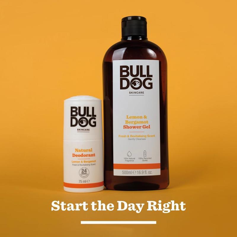 BULLDOG SKINCARE - Lemon and Bergamot Roll On Natural Deodorant For Men 75 ml Body Care Blend Gentle Pack Scented Aroma Cosmetic Cleanser 4