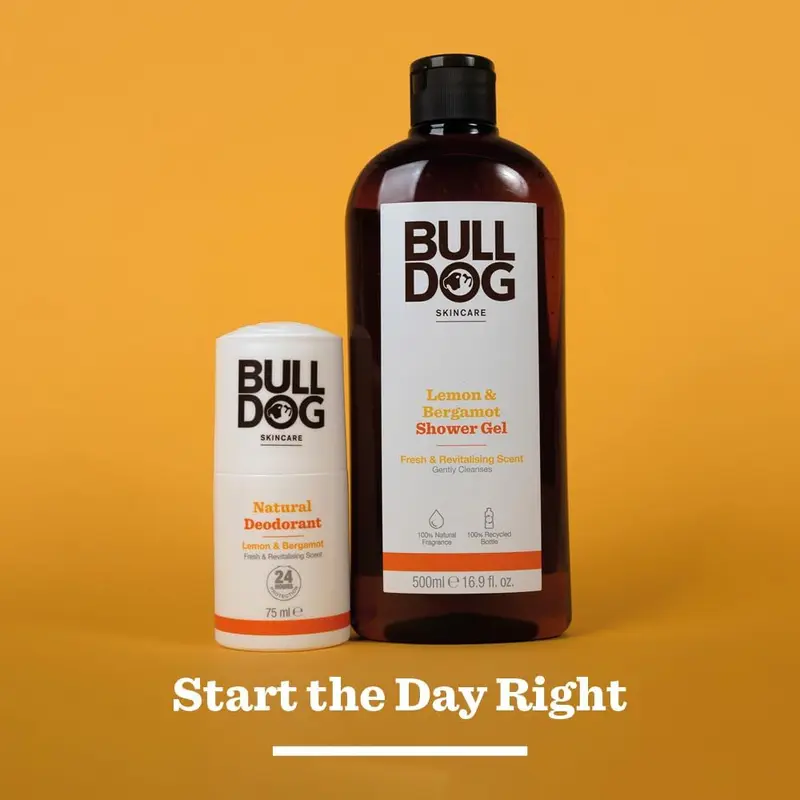 BULLDOG SKINCARE - Lemon and Bergamot Roll On Natural Deodorant For Men 75 ml Body Care Blend Gentle Pack Scented Aroma Cosmetic Cleanser 4