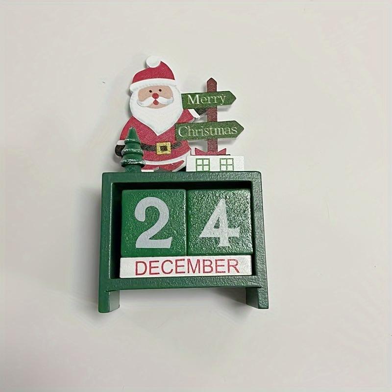 Product Introduction of Wooden Christmas Countdown Calendar with Santa, Elk, and Snowman - Decorative Holiday Blocks for Home and Office, Festive Xmas Advent Numerical Display, Seasonal Gift, No Feathers, Multi-Color 5