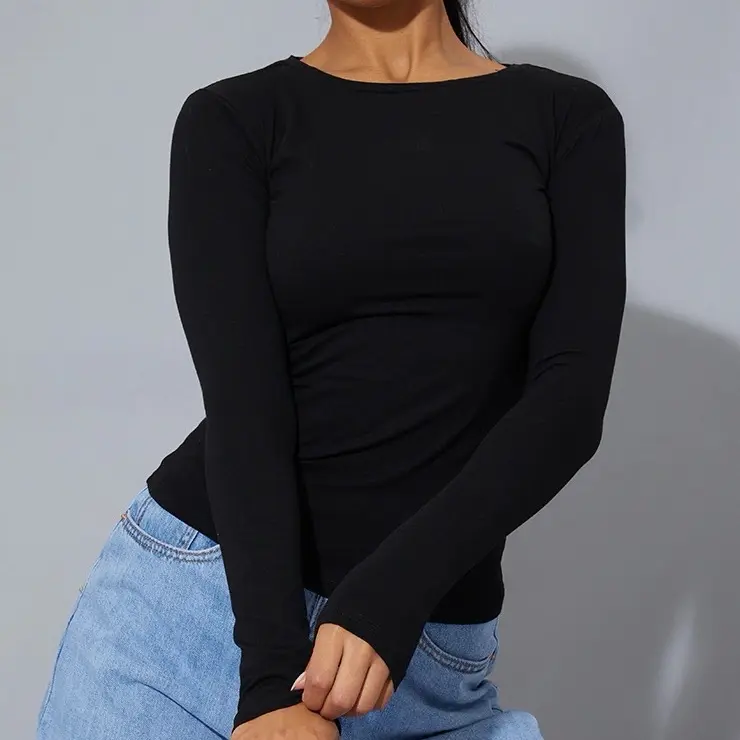 Women's Basic Jersey Long Sleeve T-Shirt in P601 Style Casual Womenswear