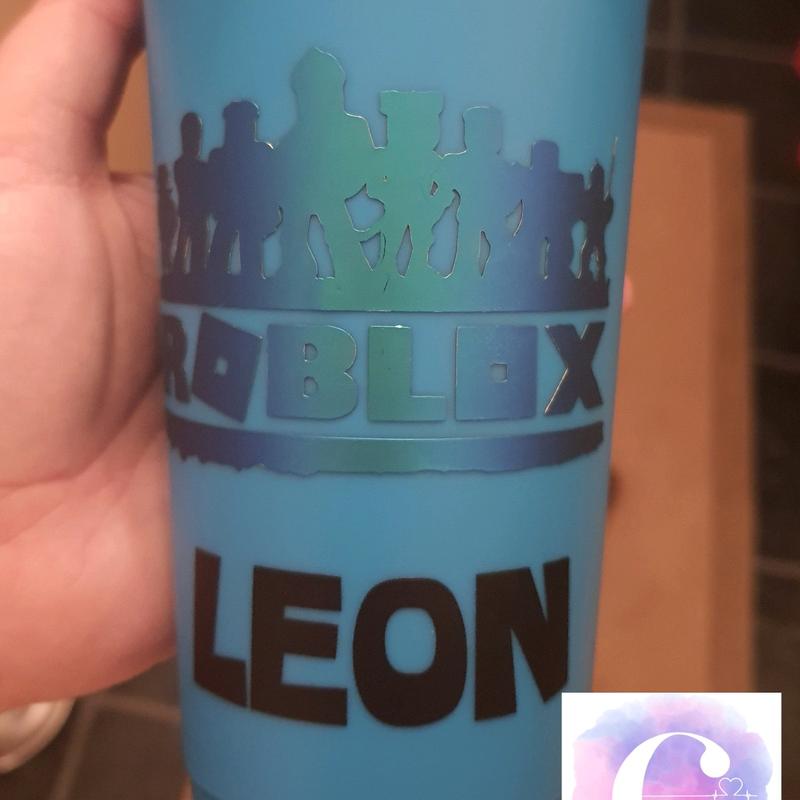 24oz Cold Cup with Roblox design, 20+ colours, handmade, gift, kids, bpa free, personalised, drinkware, Children, travel, home, gaming 6