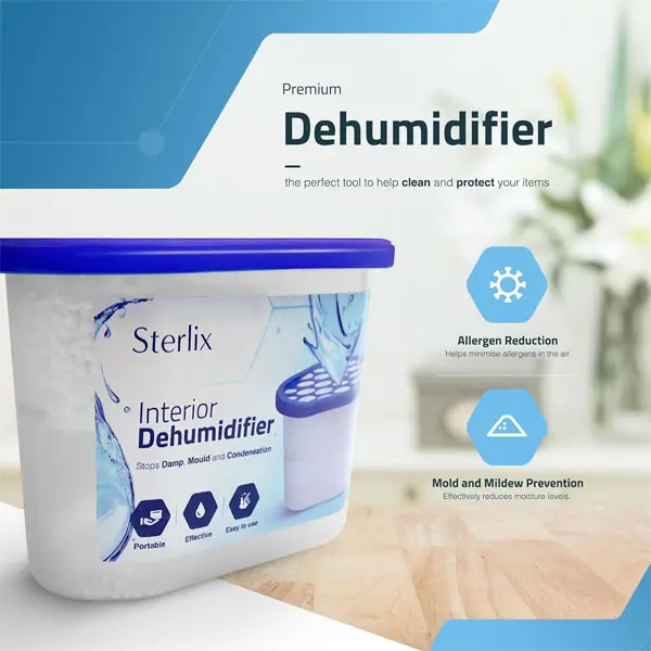 Sterlix Dehumidifier Tubs for Condensation,Humidity, Mould, Neutralising Odours Household Defense 5