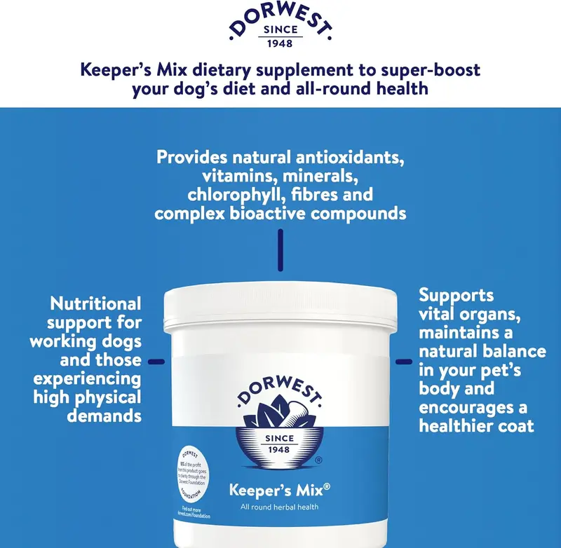 DORWEST HERBS Keeper’s Mix, 500g, Herbal Health Supplement for Dogs and Cats, Natural Herbs, Vitamins, and Minerals – for Healthier Happier Pets, Brown, 14DOR041 5