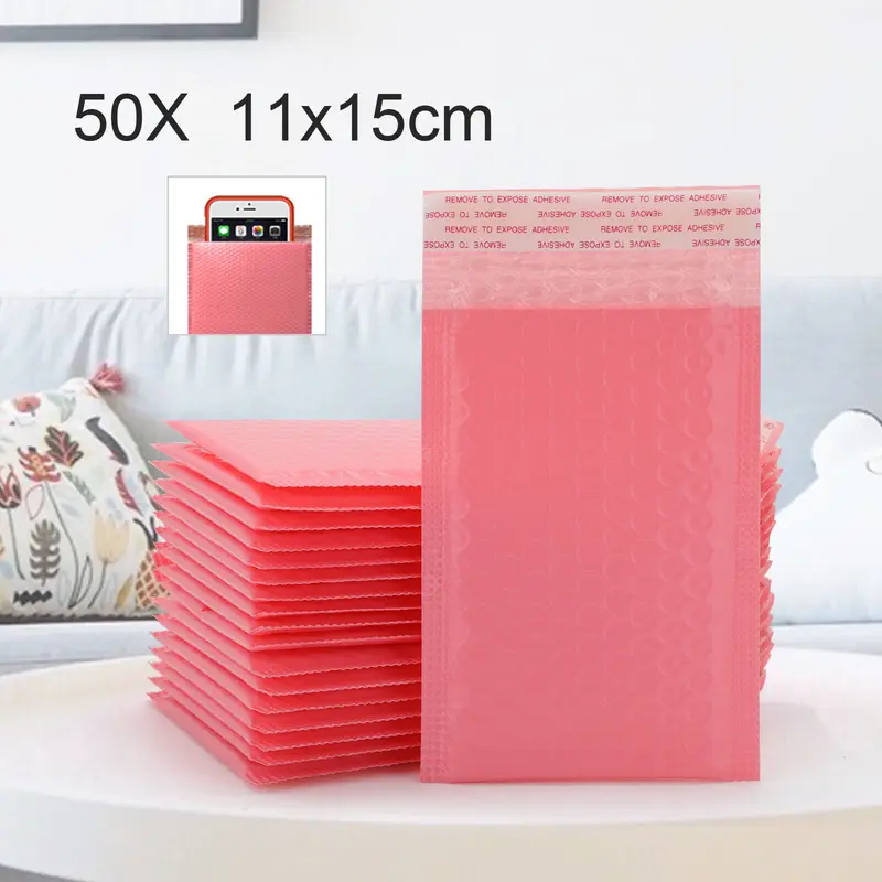 50pcs Poly Bubble Mailers Padded Envelopes Lined Mailer Self Seal Shipping Bags Shipping Packaging Bags for Promotions or an Alternative to Gift wrap(11 * 15CM) 8
