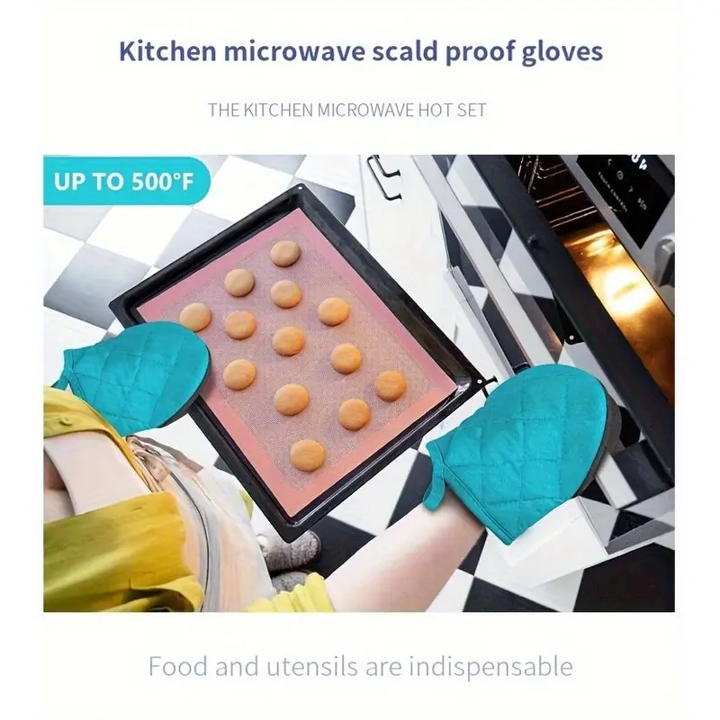 Premium Silicone Oven Mitts for Cooking & Baking - Non-Slip, Heat Resistant, Food Safe - Perfect Gift for Graduation, Juneteenth, Labor Day, Grandparents Day, Earth Day Bakeware 8