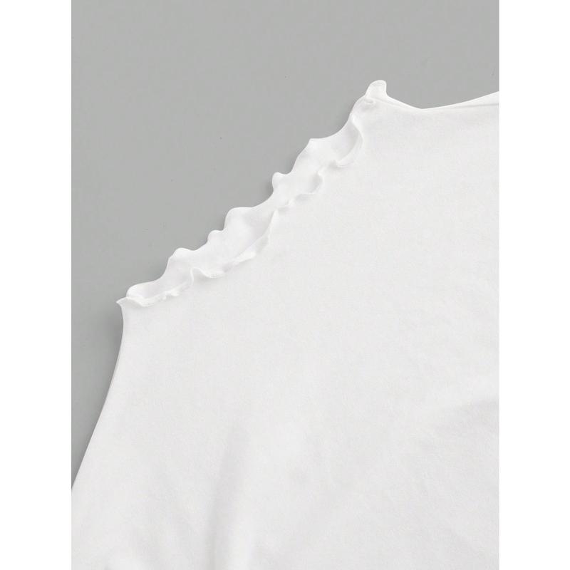 EZwear 2pcs/Set Casual Mock Neck Form-Fitting Solid Black And White Long Sleeve Base Layer Tops, Warm For Autumn/Winter 2