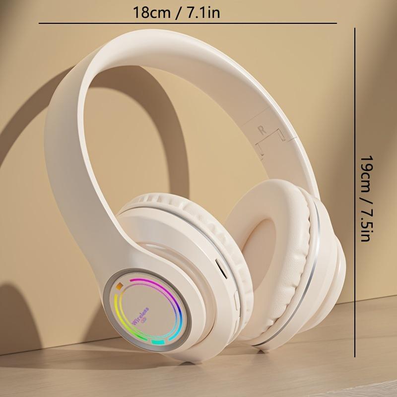 Glowing Wireless Headphones with Multi-Color LED Lights, Comfortable And Foldable Design, Suitable for Tablets, Pcs, Tvs, And Phones. A Popular Choice for Birthday Travel Gifts, These Over-Ear Wireless Headphones Are Perfect for Any Occasion. 1