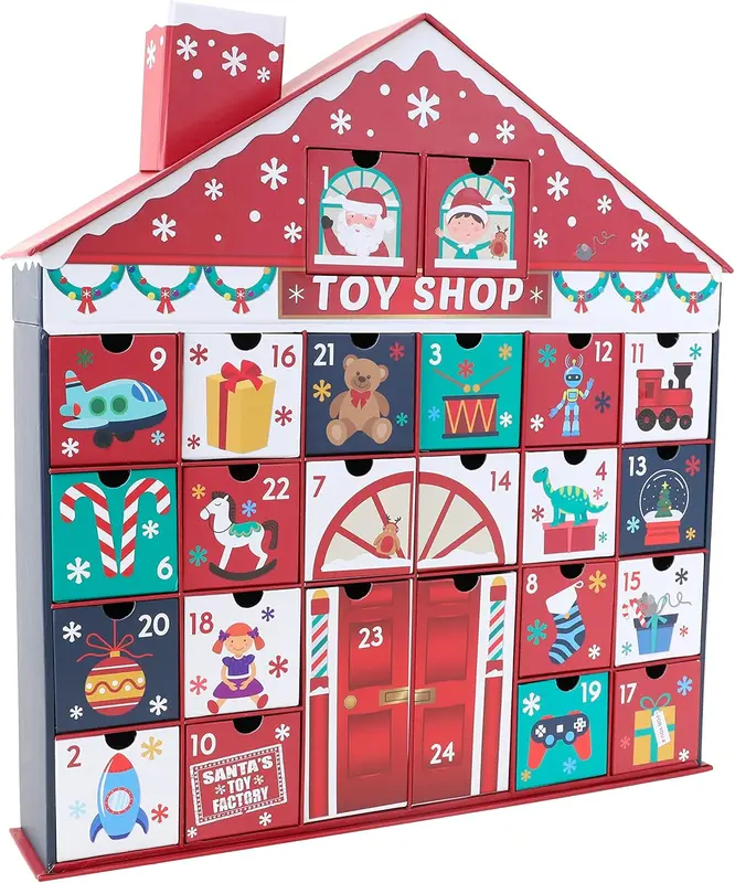 Toyland 44cm (17 Inch) Christmas 3D Toy Shop Advent Calendar With Dated Pull Out Boxes - Christmas Decoration 2