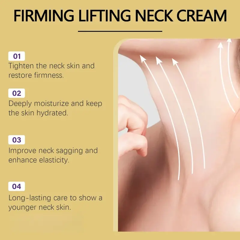 HOYGI Neck Firming Cream, Tighten and Lift NeckCream for Crepev Skin,Skin Moisturizer, DeepMoisturizing, Cruelty free Neck Care Body Care Tightening 1