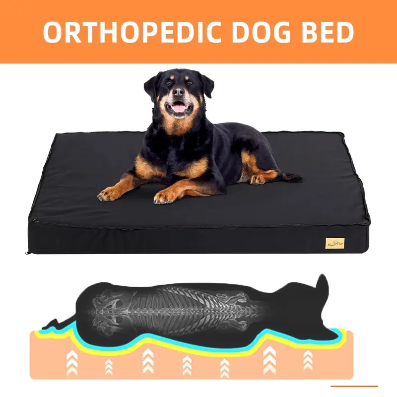 Machine Washable Large Dog Beds for Dogs Orthopedic Dog Bed for Medium Large Dogs Waterproof Lining Non-Slip Bottom 5