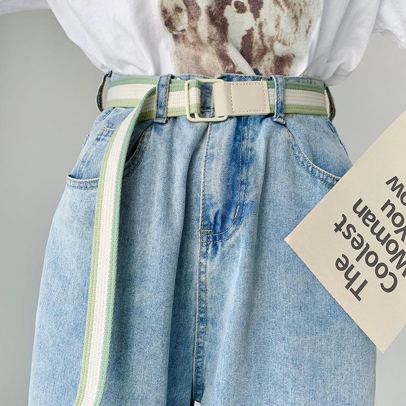 Student Canvas Belt Casual Waistband with Rainbow Nylon Belt Outdoor Girl Belts Jeans Belt Waist Strap Cute Cloth Accessories 6