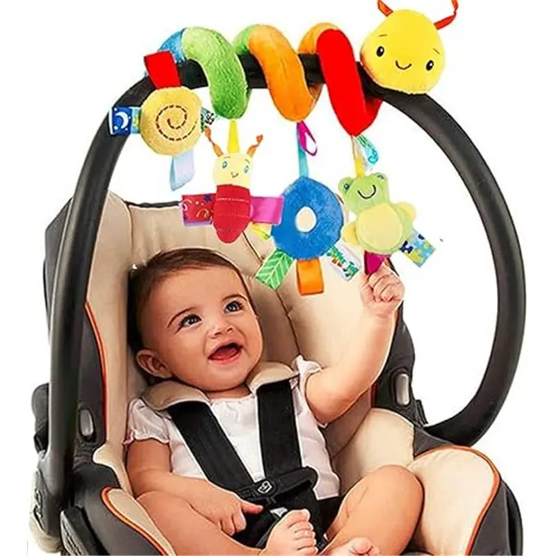 Spiral Pram Toys for Babies - Wrap Around Pushchair Stroller/Car Seat/Crib Sensory Toys for 0 3 6 9 12 Months Early